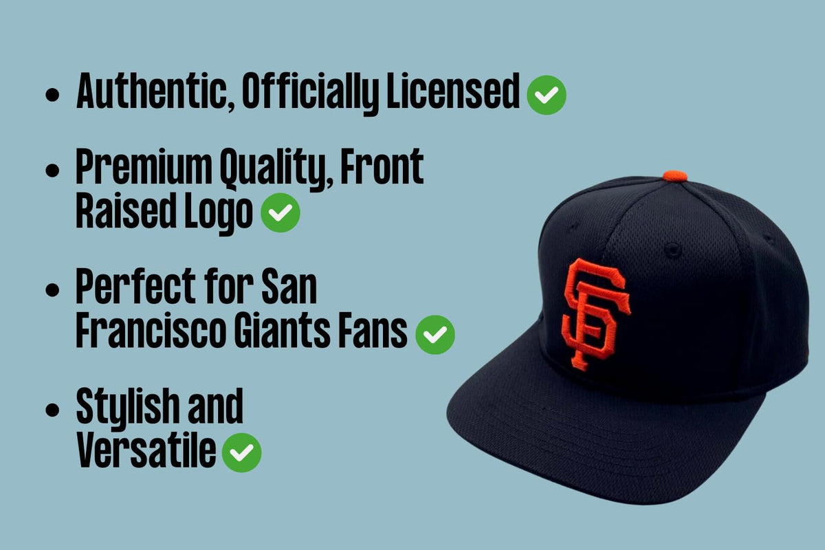 Officially Licensed San Francisco Kids Youth Baseball Hat Adjustable Classic Team Logo Cap (Black)