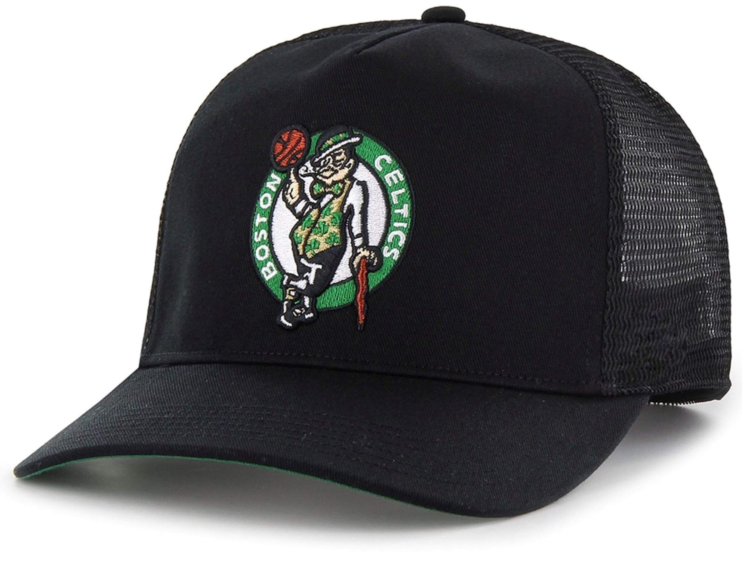 Officially Licensed Boston Basketball Sports Hat Classic Edition Black Mesh Trucker Primary Team Logo Adjustable Structured Snapback Cap Multicolor
