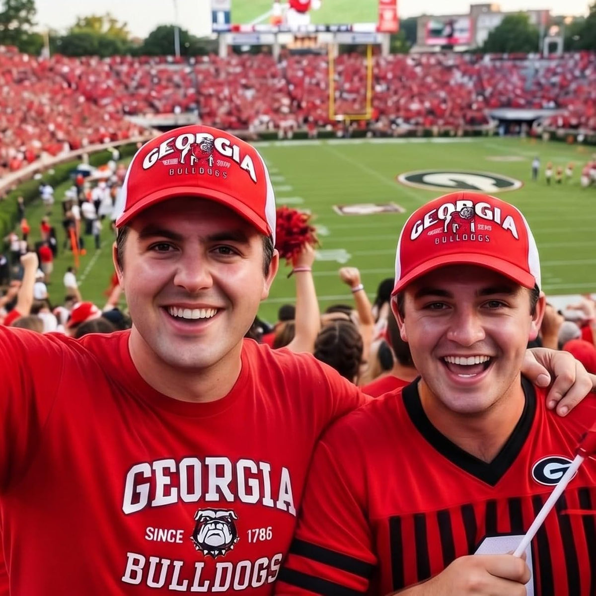 Georgia Bulldogs Two Tone Mesh Trucker Hat, Multicolor UGA Logo, Unisex Cap