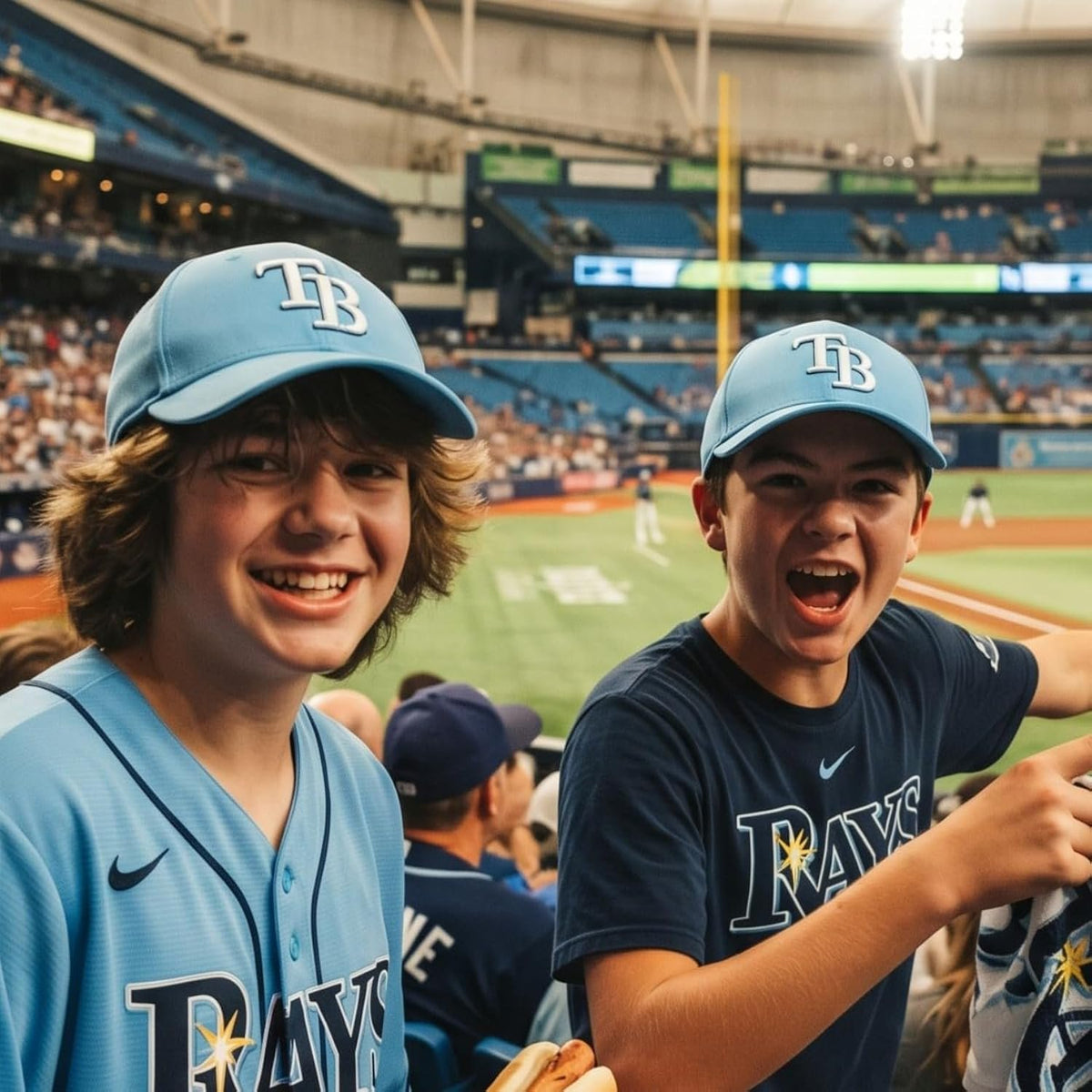 Tampa Bay Rays Youth MVP Light Blue Hat Embroidered 'TB' Logo Boys & Girls