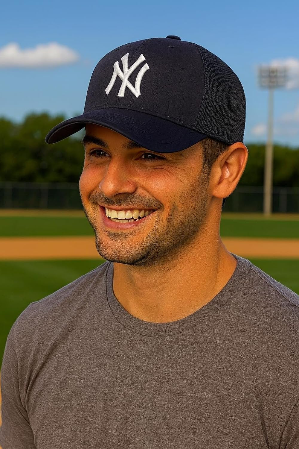 Officially Licensed New York Navy Mesh Trucker MVP Baseball Hat Classic Adjustable Embroidered Primary NY Navy Blue Team Logo Structured Snapback Sports Cap