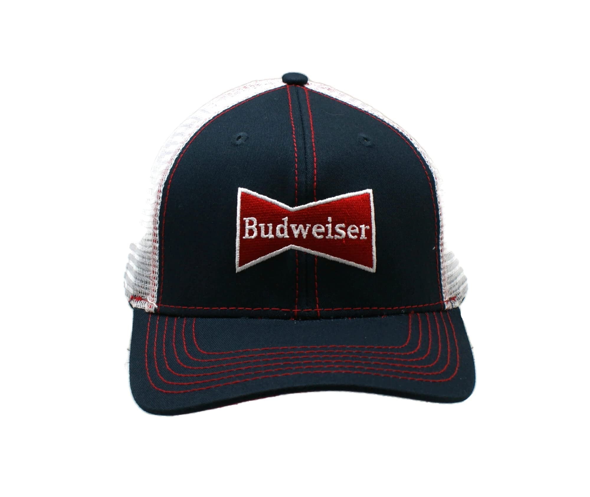 Budweiser Bowtie Logo Mesh Back Cotton Twill Snapback Hat Black