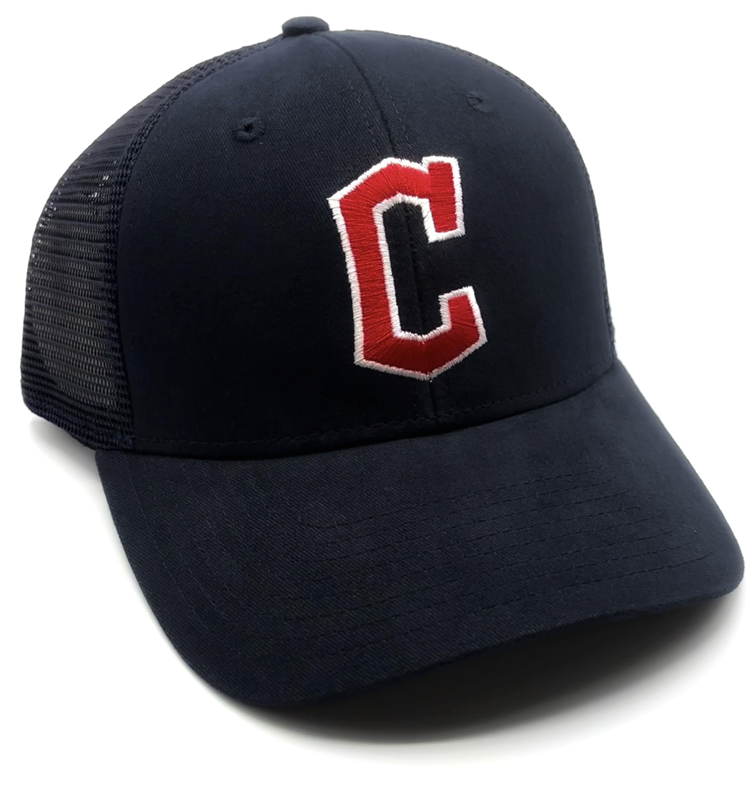 Officially Licensed Cleveland Baseball Mesh Trucker Hat Classic Team Logo Embroidered Structured Cap