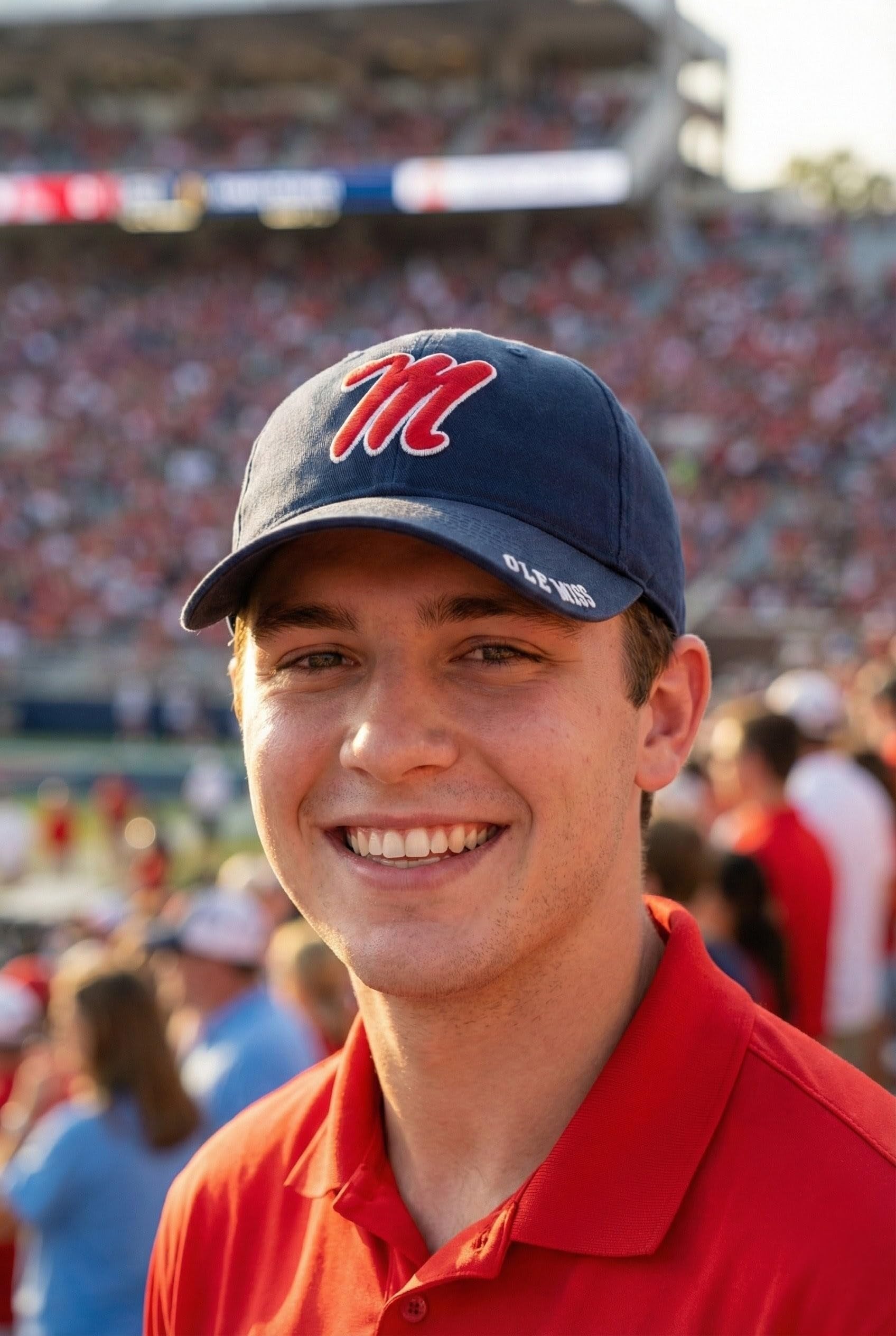Officially Licensed Ole Miss Classic Edition Hat Adjustable Rebels Embroidered Team Logo Navy Blue Cap