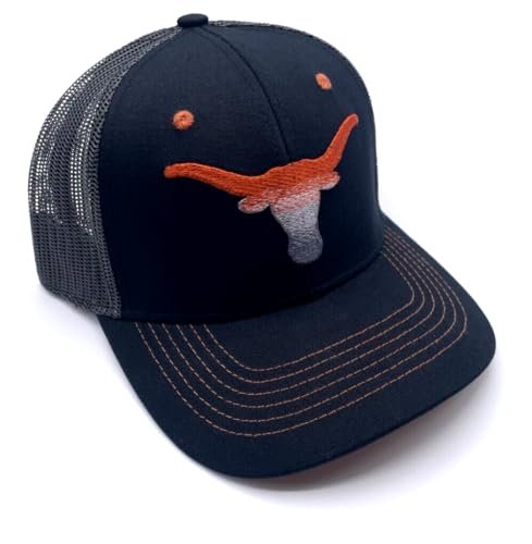 Officially Licensed Texas University Two-Tone Hat Adjustable Mesh Trucker Classic Team Logo Embroidered Cap (Multicolor)