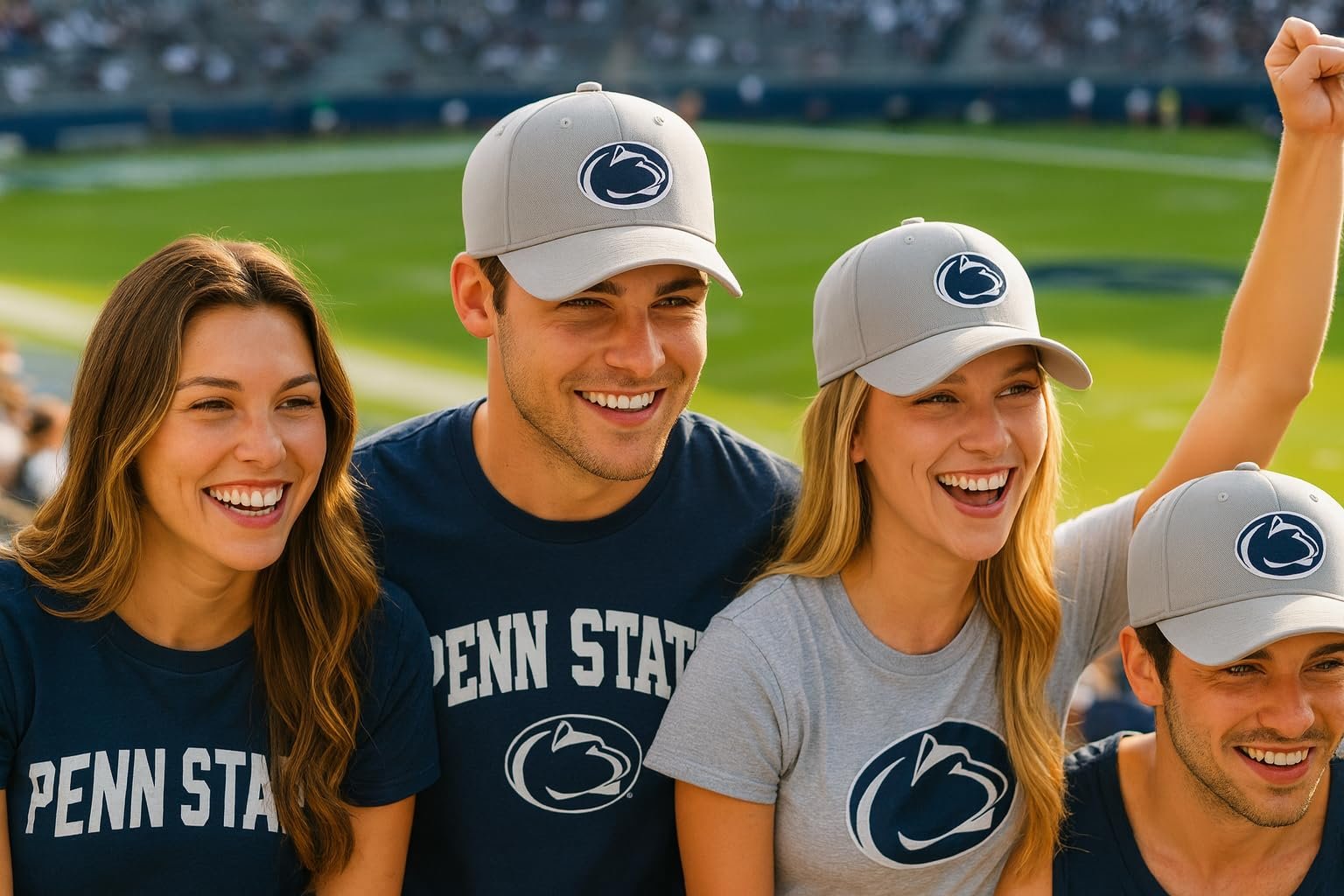 Officially Licensed Penn State Nittany Lions Baseball Hat Gray/Blue Relaxed Fit Clean Up Hat Primary Team Logo Adjustable Sports Ball Cap