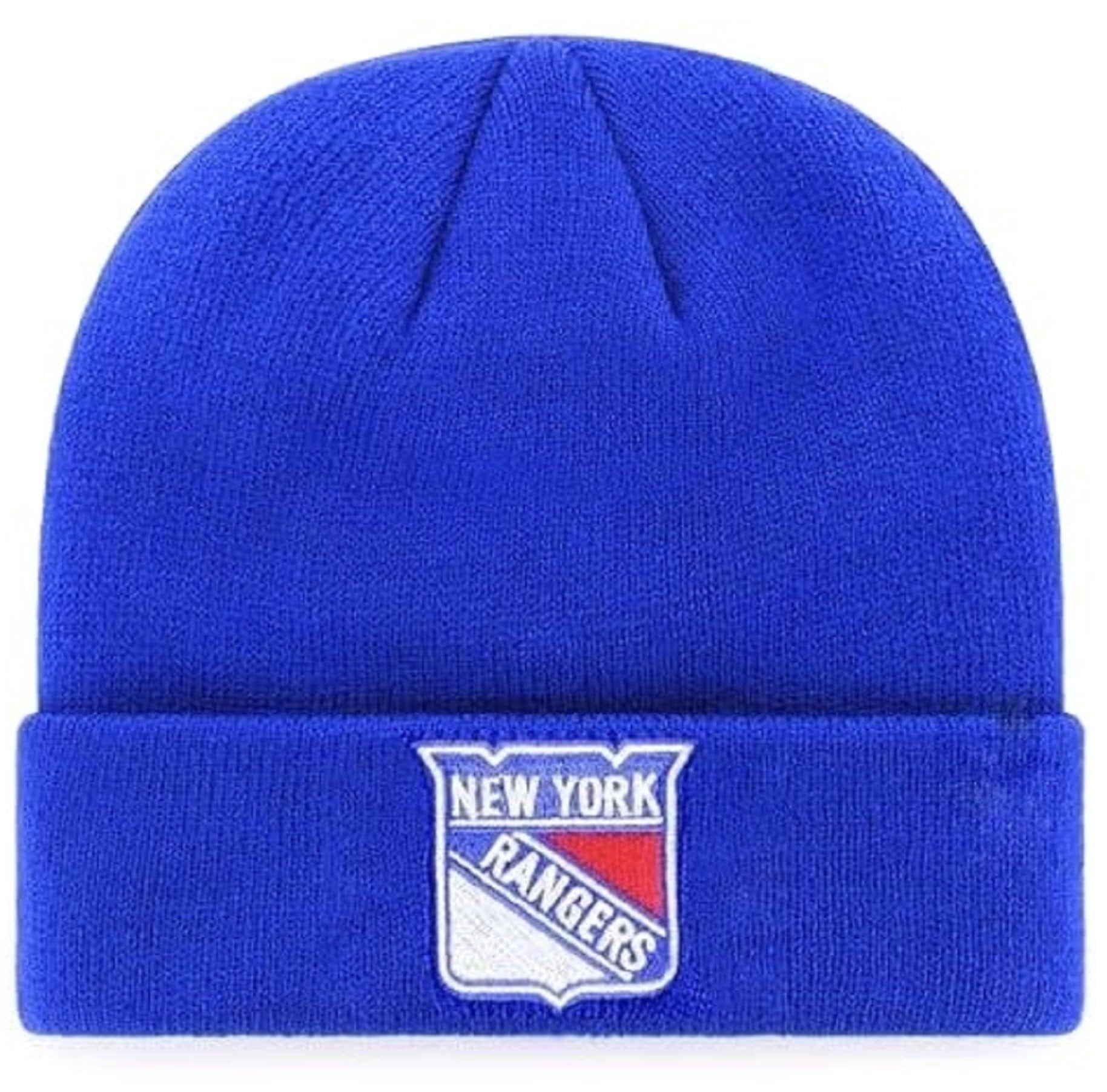 Officially Licensed New York Hockey Cuffed Knit Beanie Hat Royal Blue Classic Primary Embroidered Team Logo Winter Cap