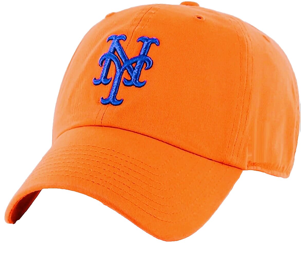 New York Mets Hat Orange Relaxed Fit Slouch MLB Baseball Team Logo Adjustable New Dad Cap