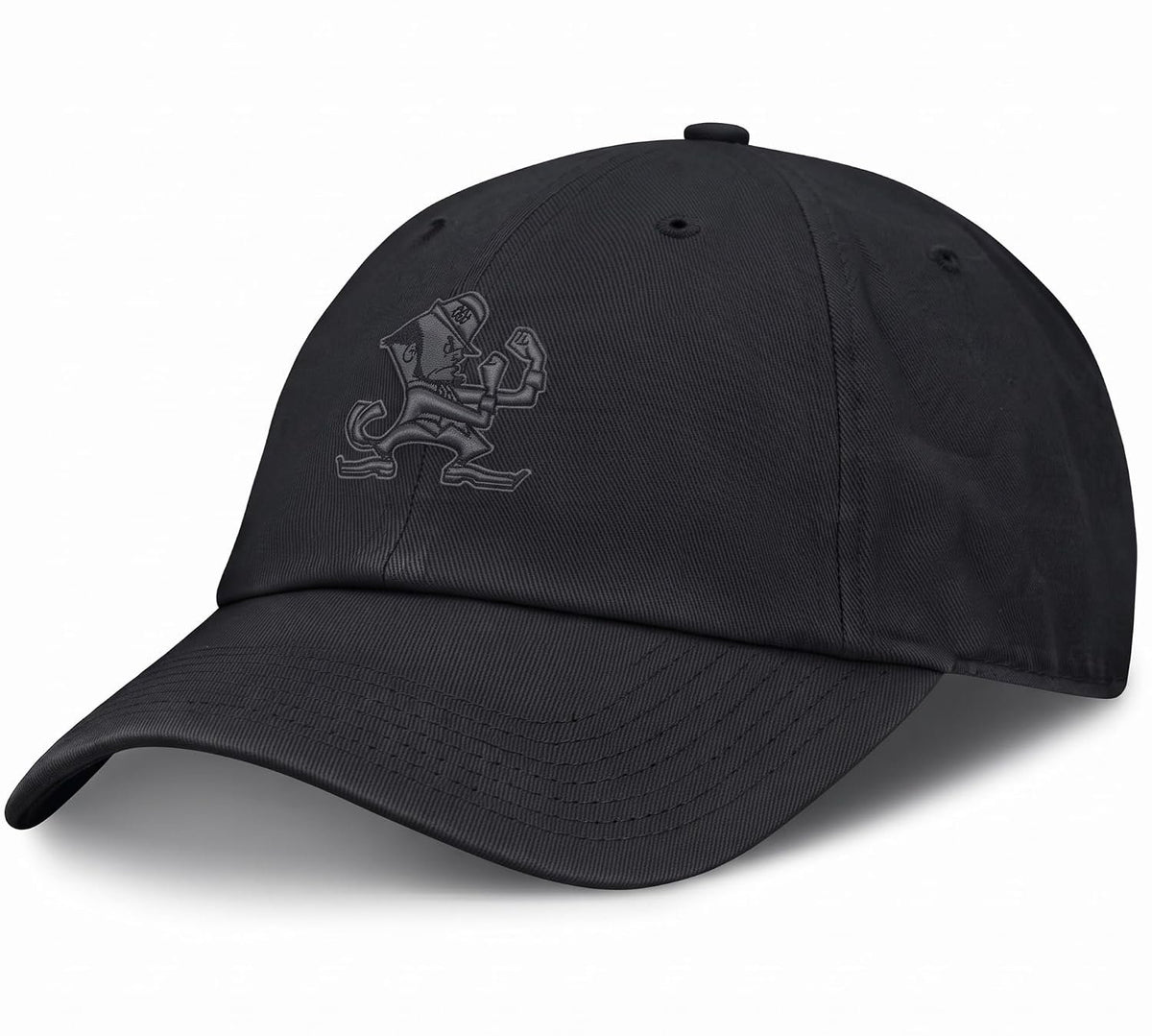 Notre Dame Relaxed Fit All Black Hat Embroidered Leprechaun Logo Cap