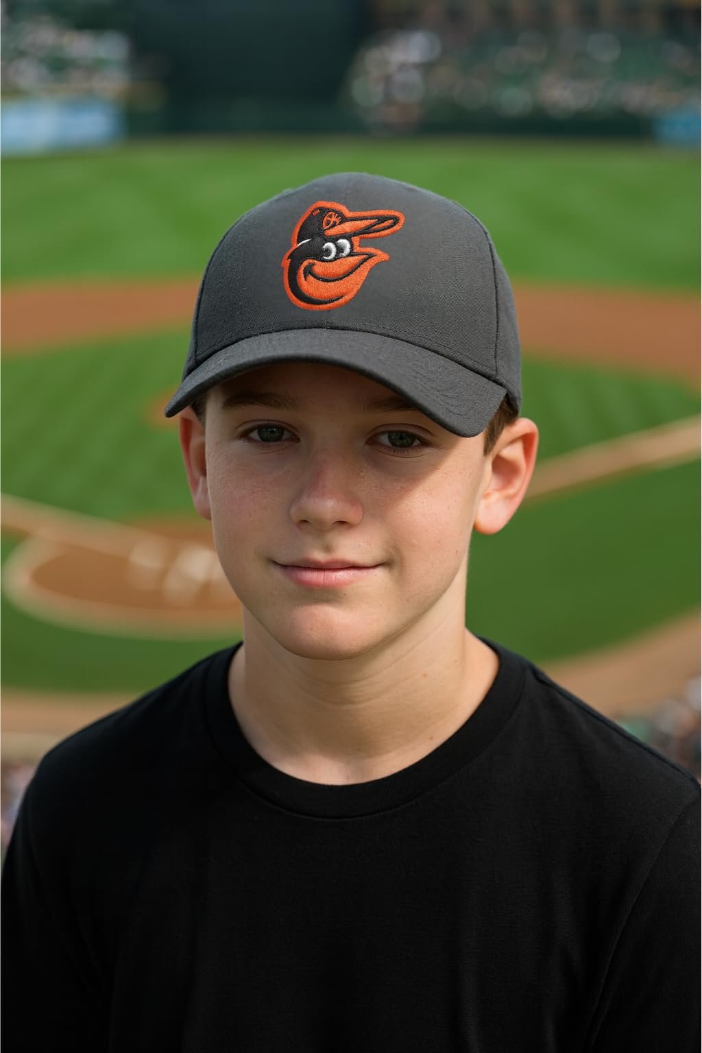 Officially Licensed Baltimore Orioles Boys Girls Charcoal Baseball Hat Adjustable Youth Sports Cap