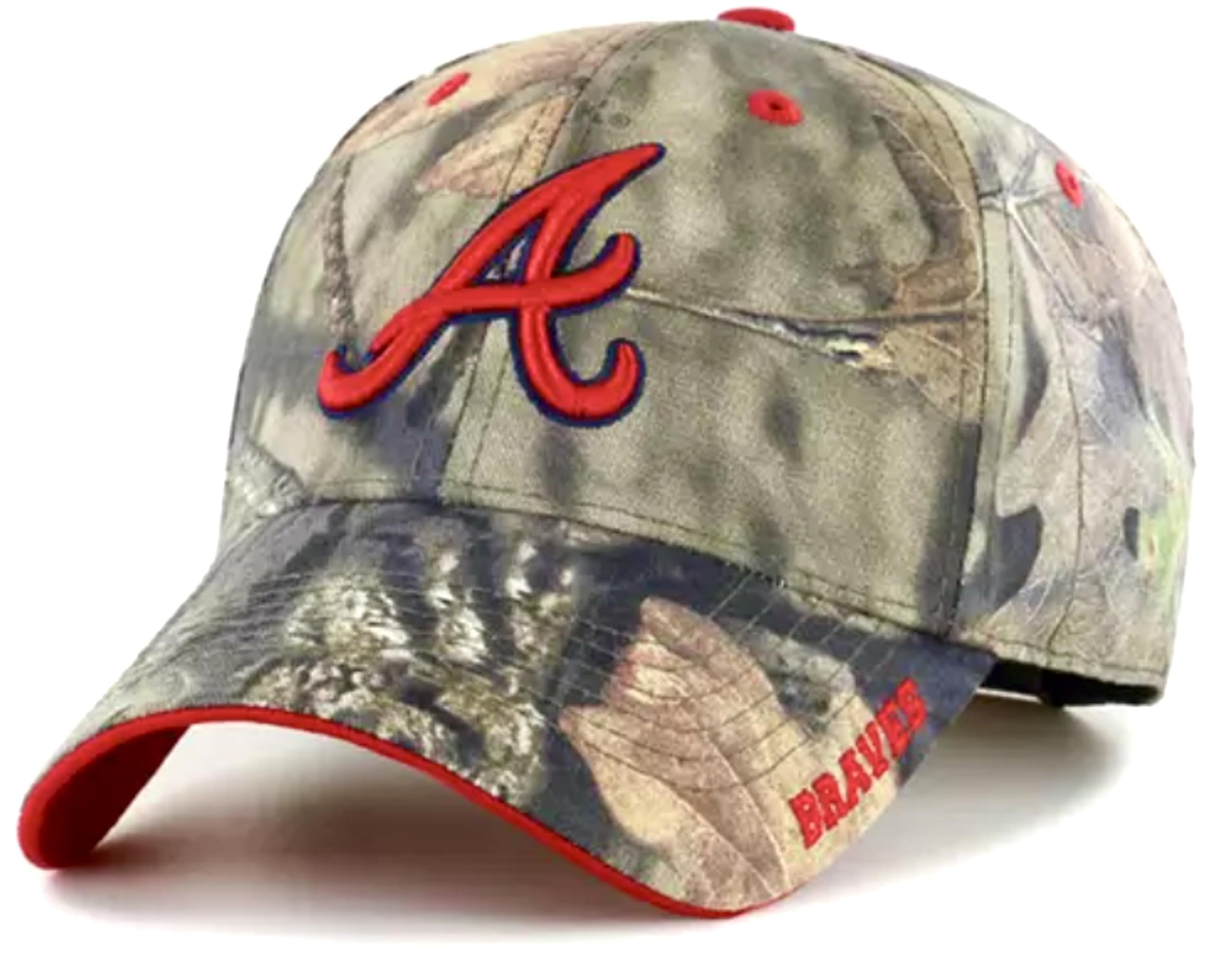 Atlanta Braves Baseball Camouflage Hat Classic Red Team Logo Adjustable MVP Structured Embroidered Cap