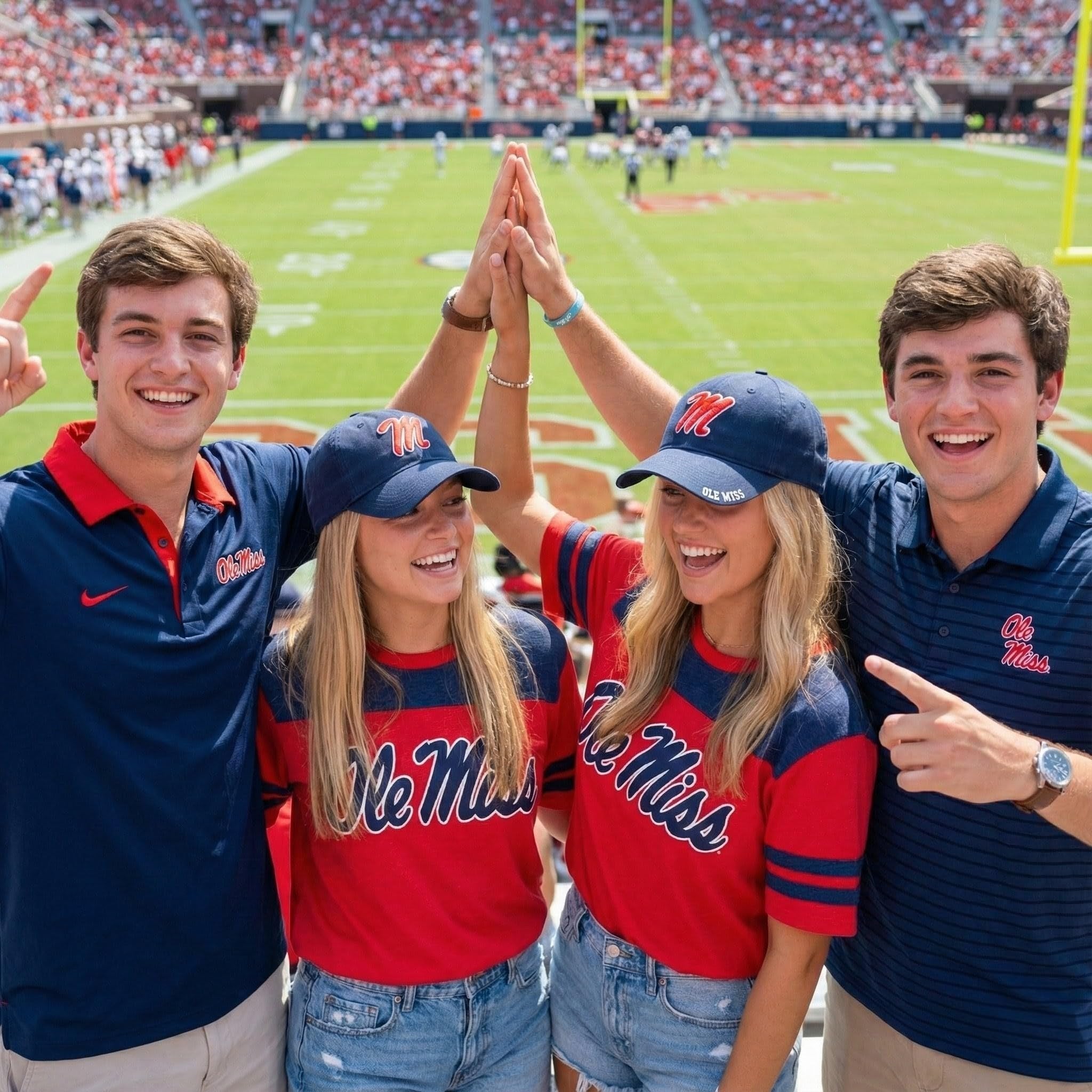 Officially Licensed Ole Miss Classic Edition Hat Adjustable Rebels Embroidered Team Logo Navy Blue Cap