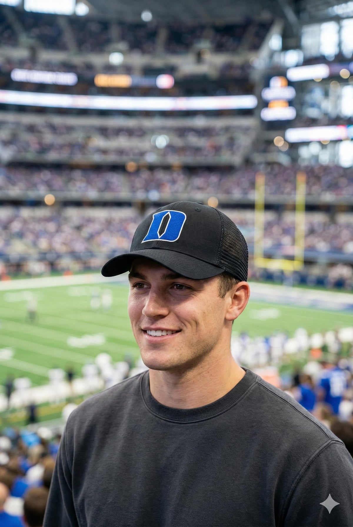 Officially Licensed Duke Classic Primary Team Logo Black/Blue MVP Mesh Trucker Baseball Hat Structured Adjustable Snapback Sports Cap