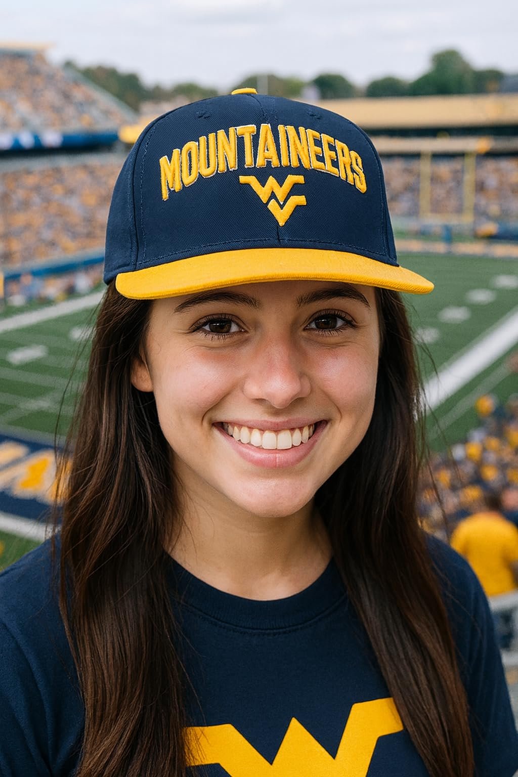 Officially Licensed West Virginia Hat Classic Two-Tone MVP Adjustable University Embroidered Team Logo Structured Cap Multicolor