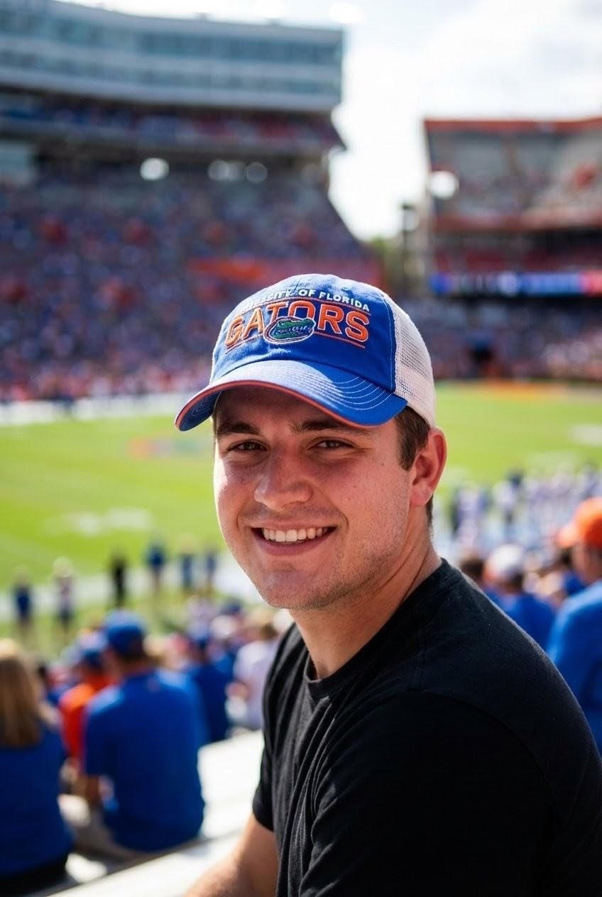 Officially Licensed University of Florida Gators Blue Mesh Trucker Snapback Hat Classic Primary Home Embroidered Team Logo Adjustable Baseball MVP Sports Ball Cap