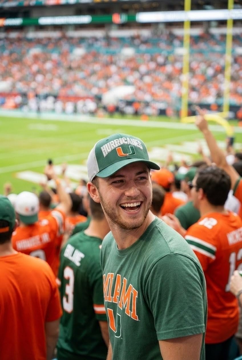 Officially Licensed University of Miami Hurricanes Classic Two Tone MVP Hat Adjustable Hurricanes Logo Structured Cap
