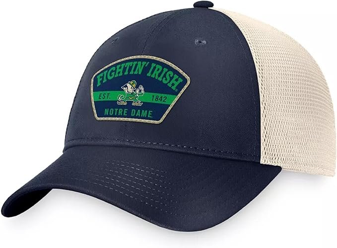 Officially Licensed Notre Dame Classic Relaxed Fit Hat Adjustable Irish Team Logo Embroidered Two-Tone Cap