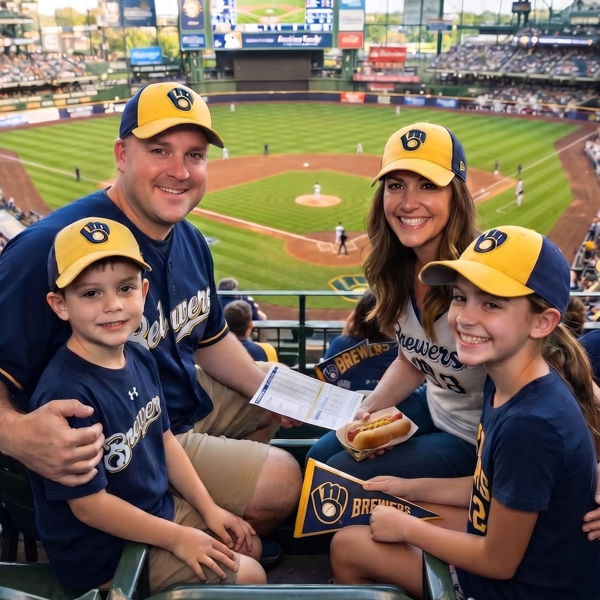 Milwaukee Brewers Two Tone MVP Hat Baseball Cap Navy Gold for Boys & Girls