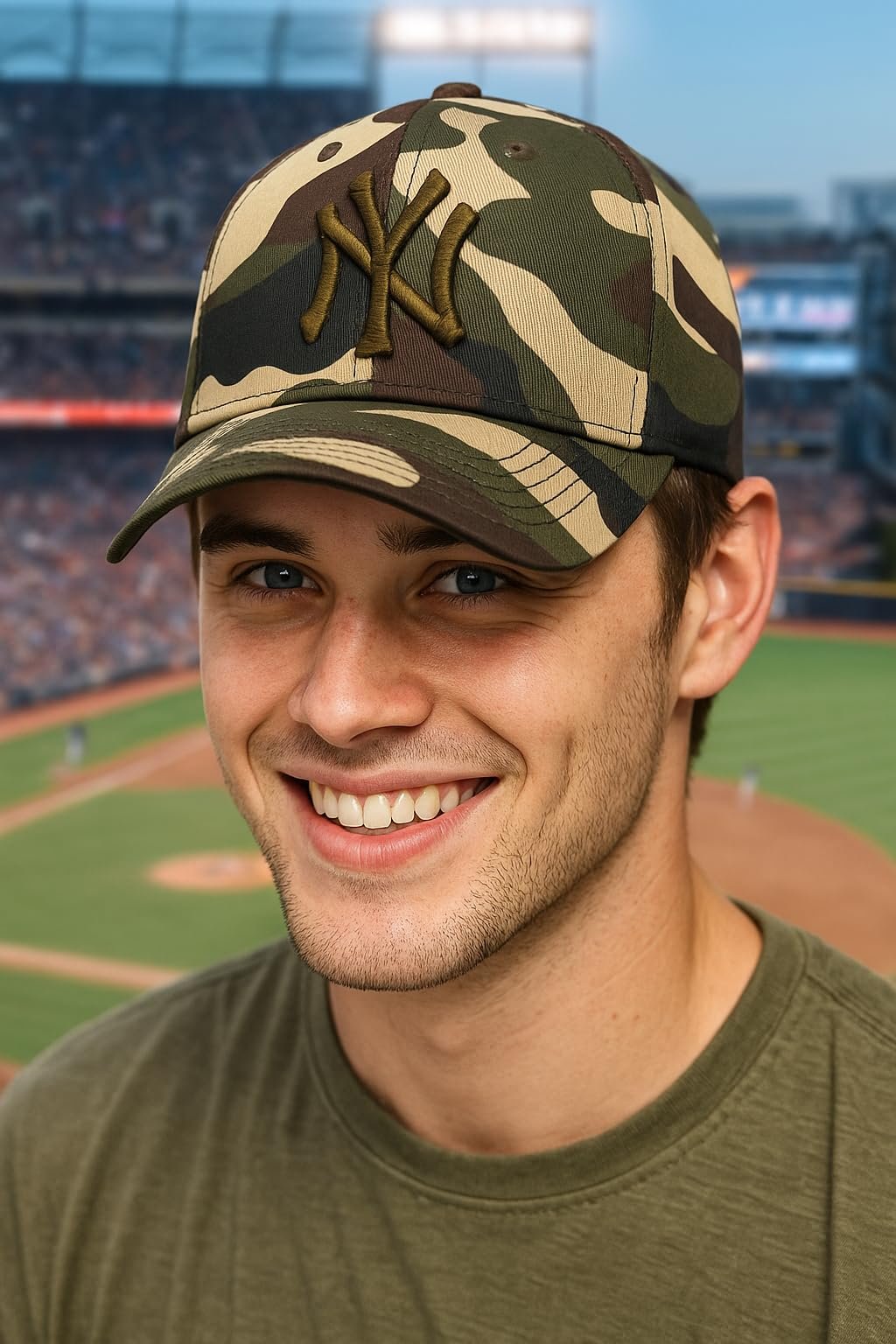 Officially Licensed New York Yankees Baseball Camouflage Hat Classic NY Team Logo Adjustable MVP Structured Embroidered Cap