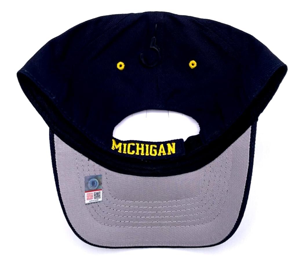 Michigan University Classic Edition Hat Official Team Logo Adjustable Blue Cap (Blue)