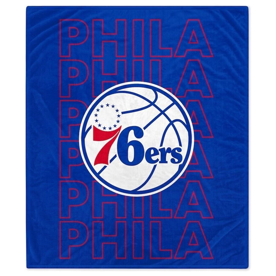 Philadelphia 76ers Plush Blanket 60"X 70" Pegasus Sports NBA Basketball Team Logo New
