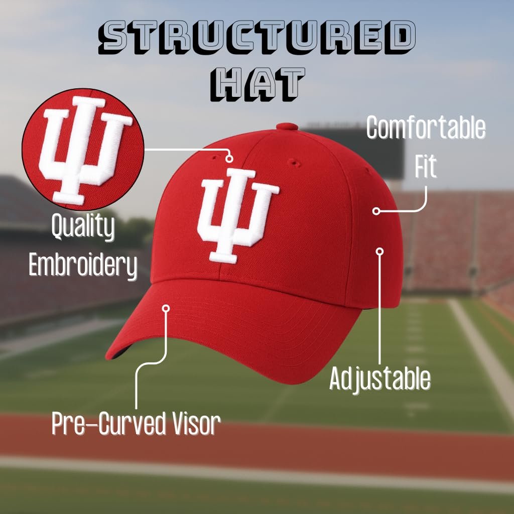 Officially Licensed University of Indiana Hoosiers MVP Hat Classic Adjustable Embroidered Team Logo Structured Cap