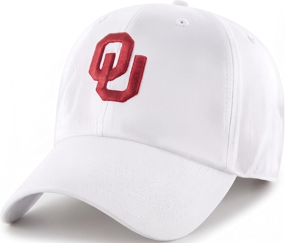 Oklahoma Sooners White MVP Hat Distintive Red 'OU' Logo Unisex Cap