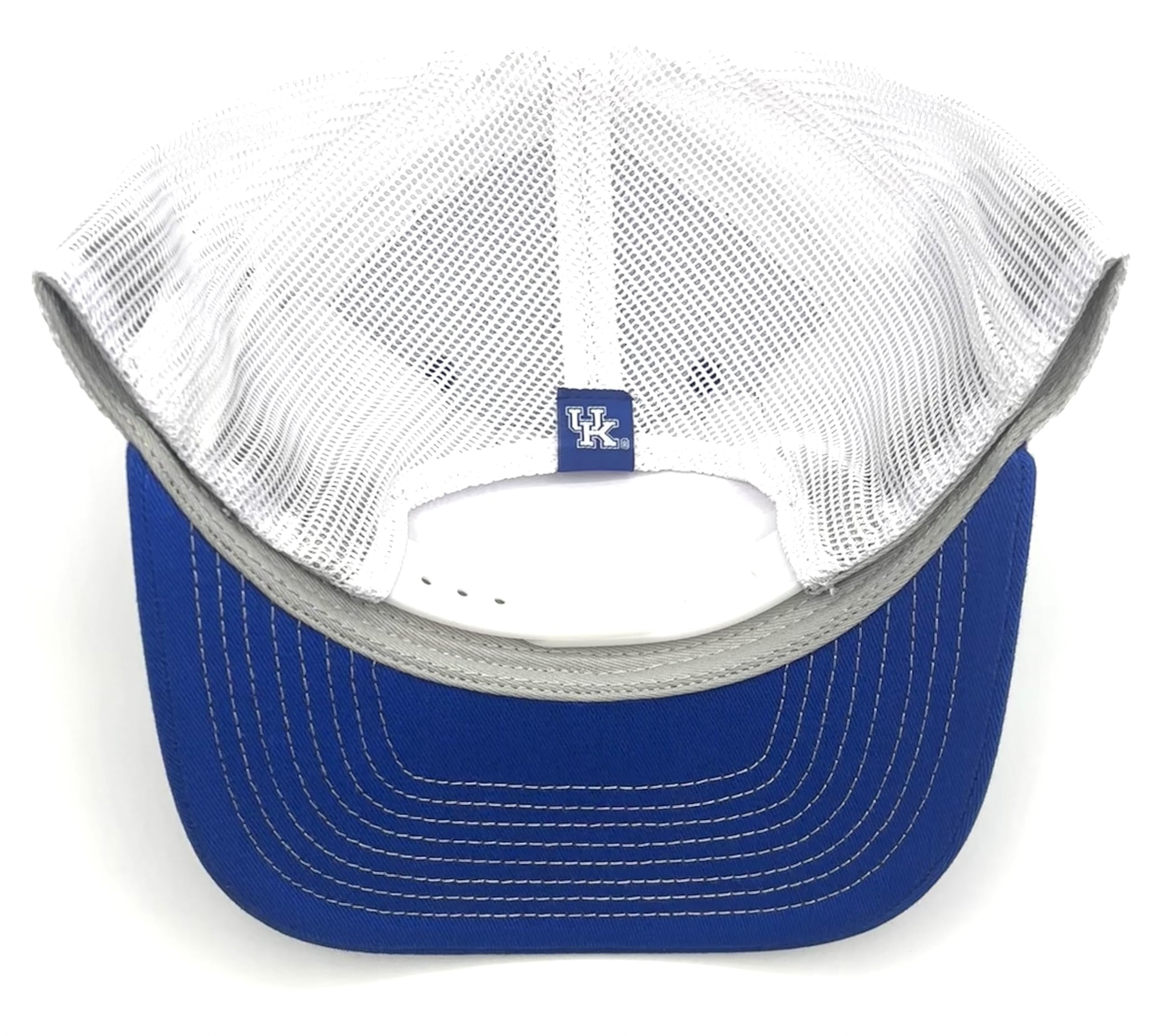 Officially Licensed Kentucky University Blue/White UK Mesh Trucker Hat Classic Adjustable Wildcats Embroidered Team Logo Structured Snapback Sports Cap