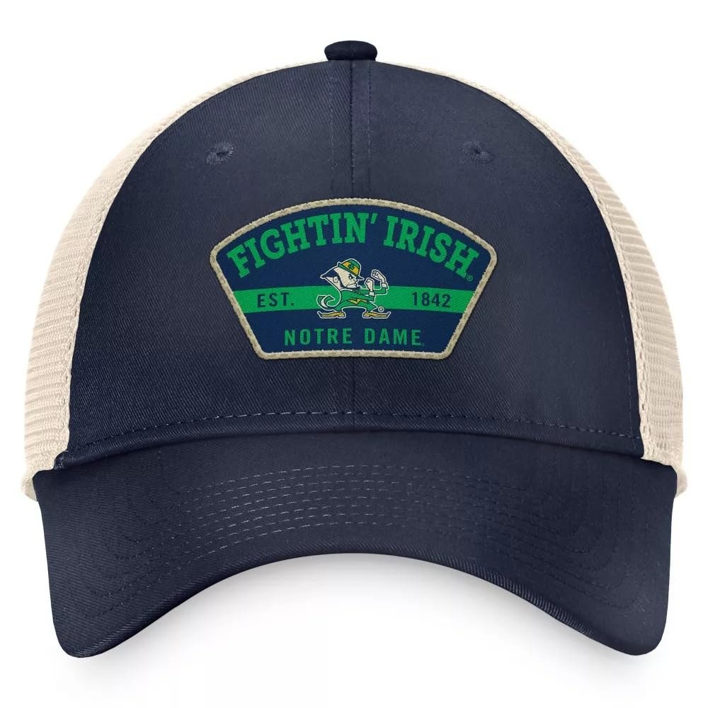 Officially Licensed Notre Dame Classic Relaxed Fit Hat Adjustable Irish Team Logo Embroidered Two-Tone Cap