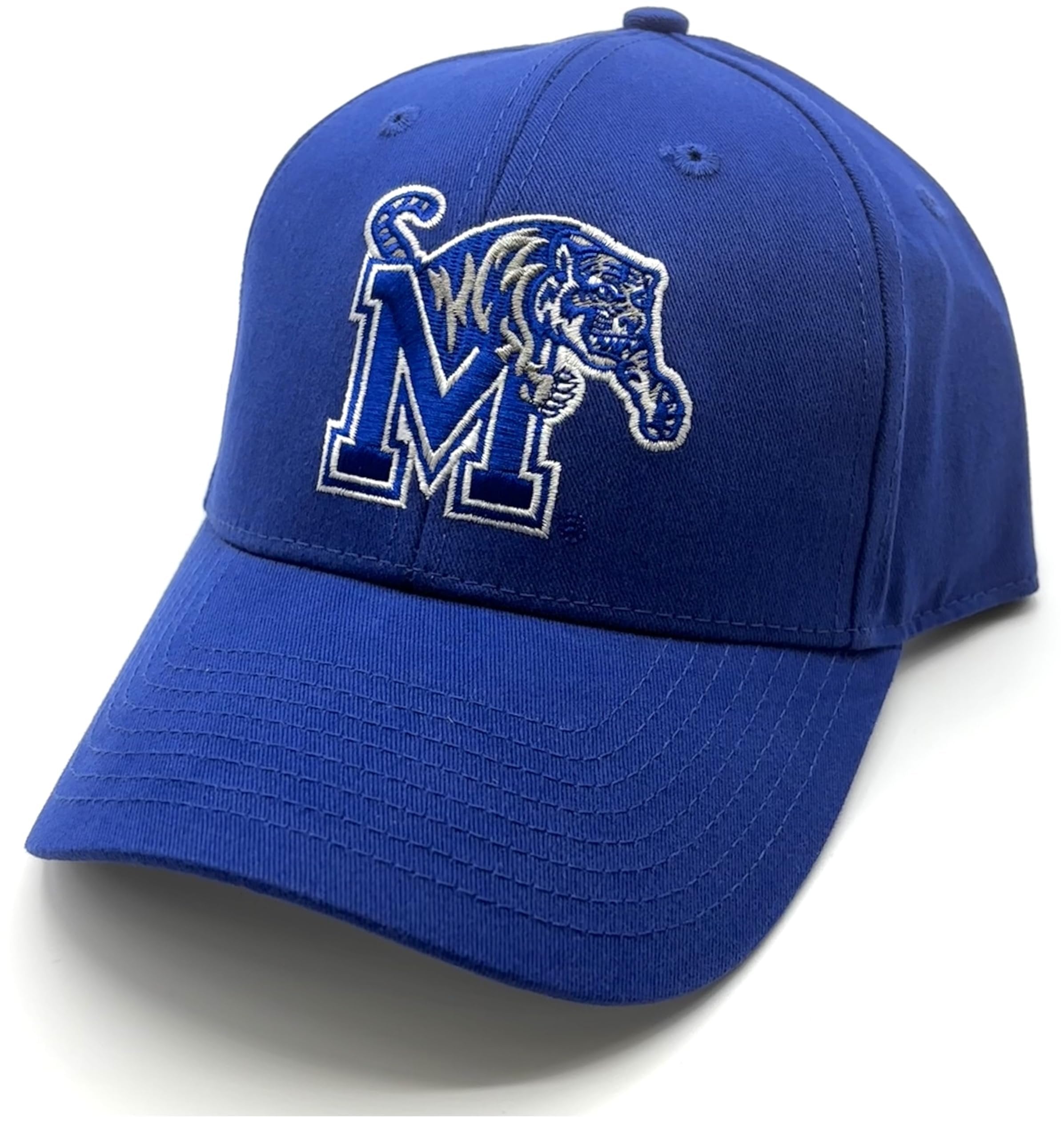 Officially Licensed University Memphis Blue/White MVP Hat Classic Primary Team Logo Adjustable Embroidered Baseball Sports Cap