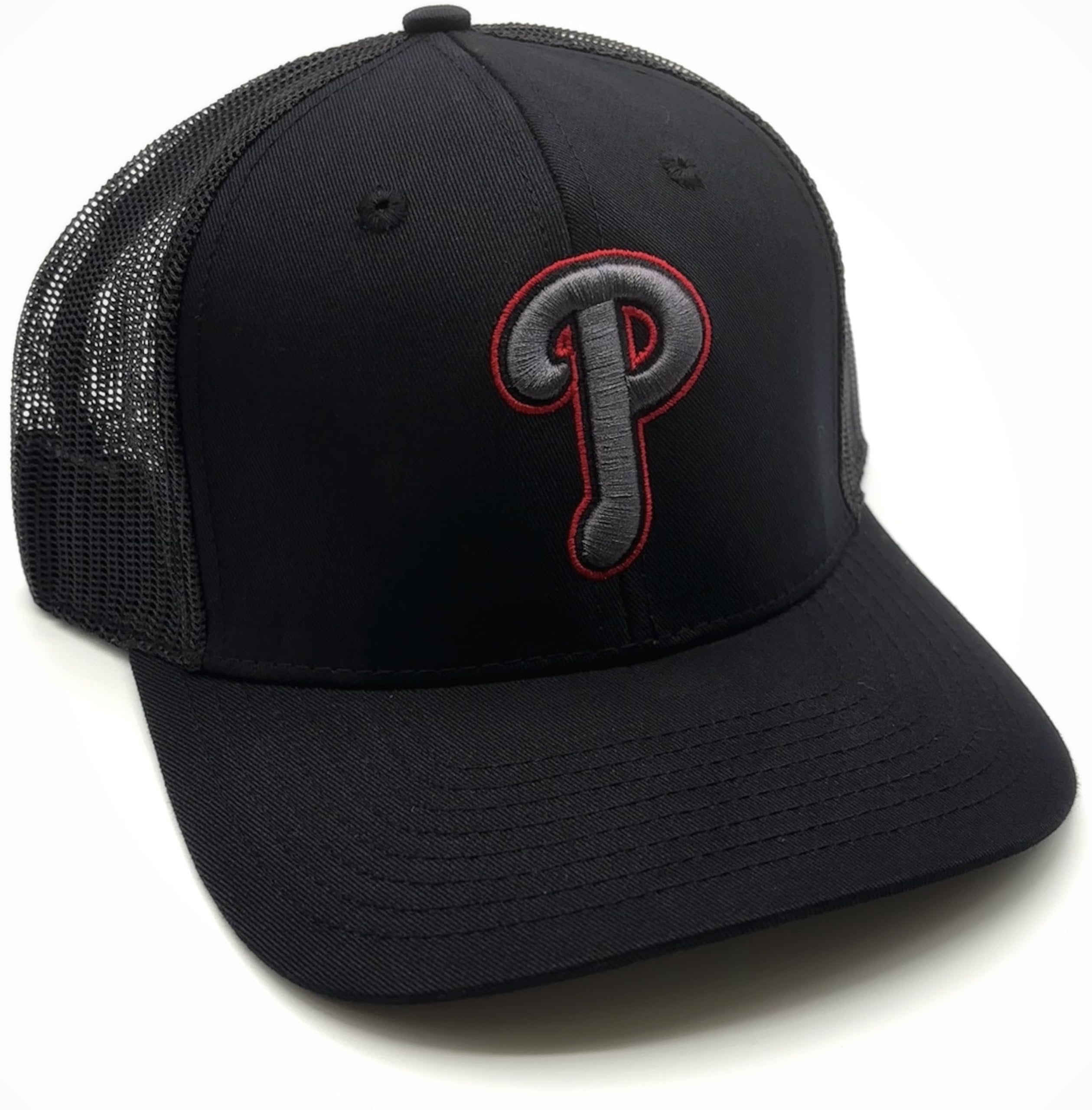 Officially Licensed Philadelphia Baseball Mesh Trucker Hat Classic Edition Adjustable Embroidered Team Logo Black Snapback Cap