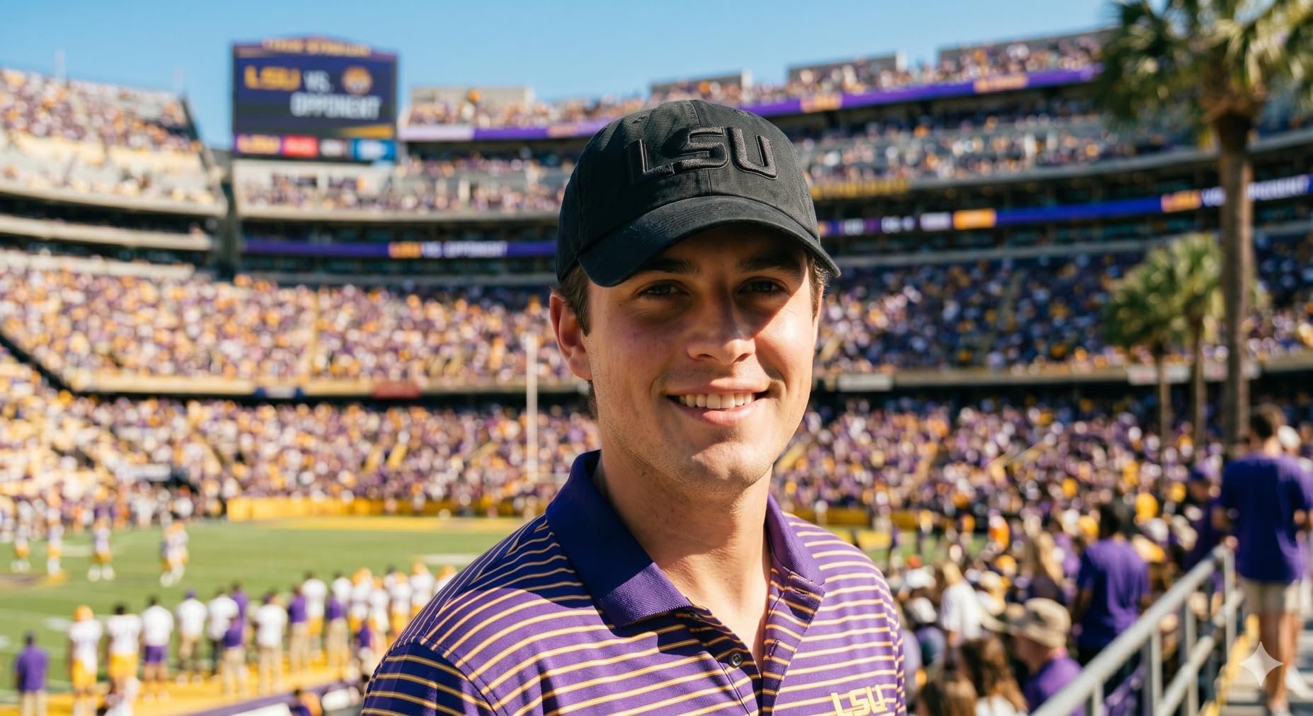 Officially Licensed LSU University Classic Edition Black Clean Up Hat Adjustable Relaxed Fit Tigers Primary Home Team Logo Embroidered Baseball Cap