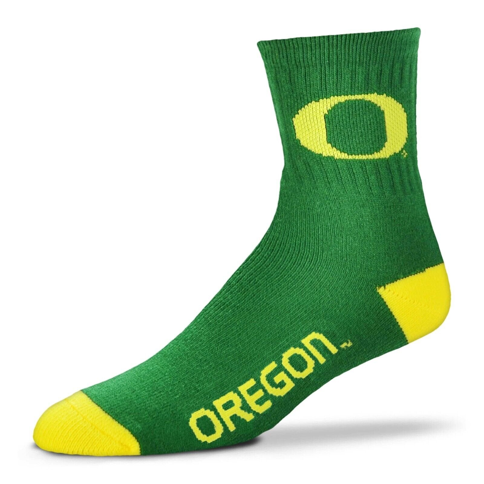 Oregon University Ducks Adult Large Crew Socks Green Authentic NCAA College Football Team Logo New