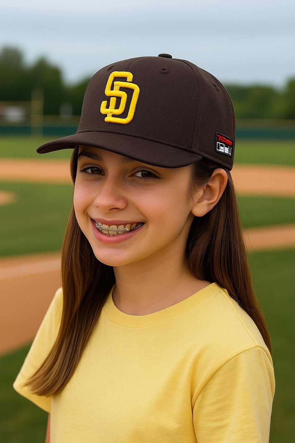 San Diego Baseball Youth Kids Hat Adjustable MVP Classic Embroidered Team Logo Cap (Brown)
