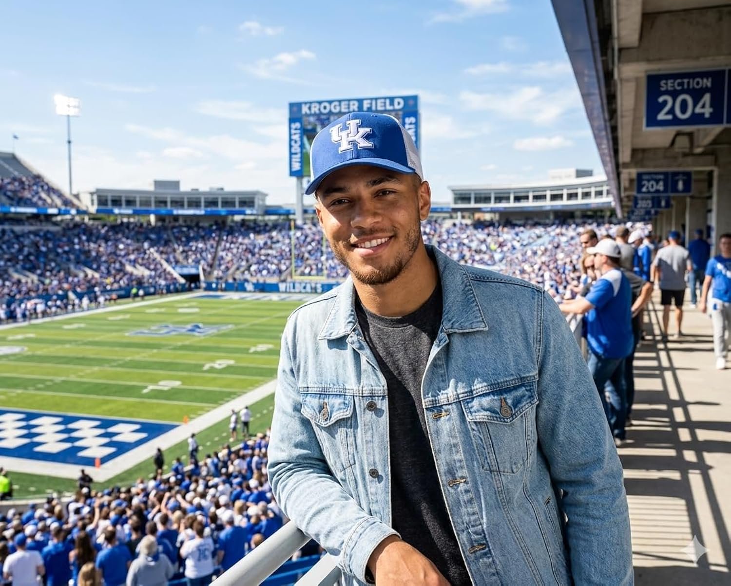 Officially Licensed University of Kentucky Wildcats Classic UK White/Blue Mesh Trucker Hat Adjustable Embroidered Cap