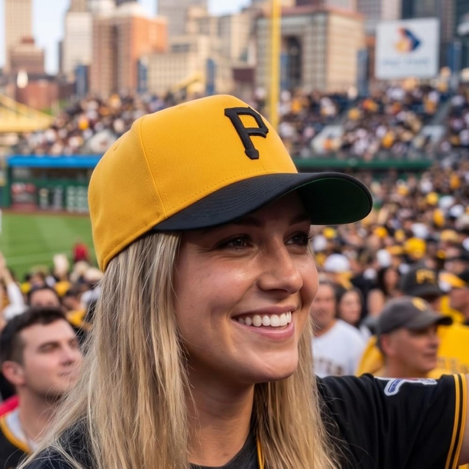 Officially Licensed Pittsburgh Pirates Two Tone Black/Yellow MVP Hat Iconic Embroidered P Logo Adjustable Structured Sports Cap