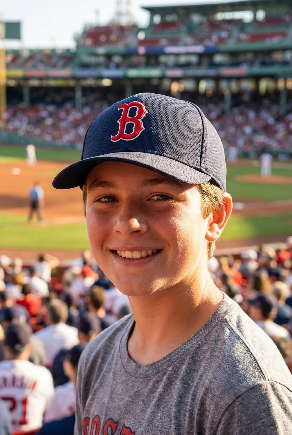 Officially Licensed Boston Red Sox Youth Navy Hat Adjustable Embroidered Sports Cap for Youth fans