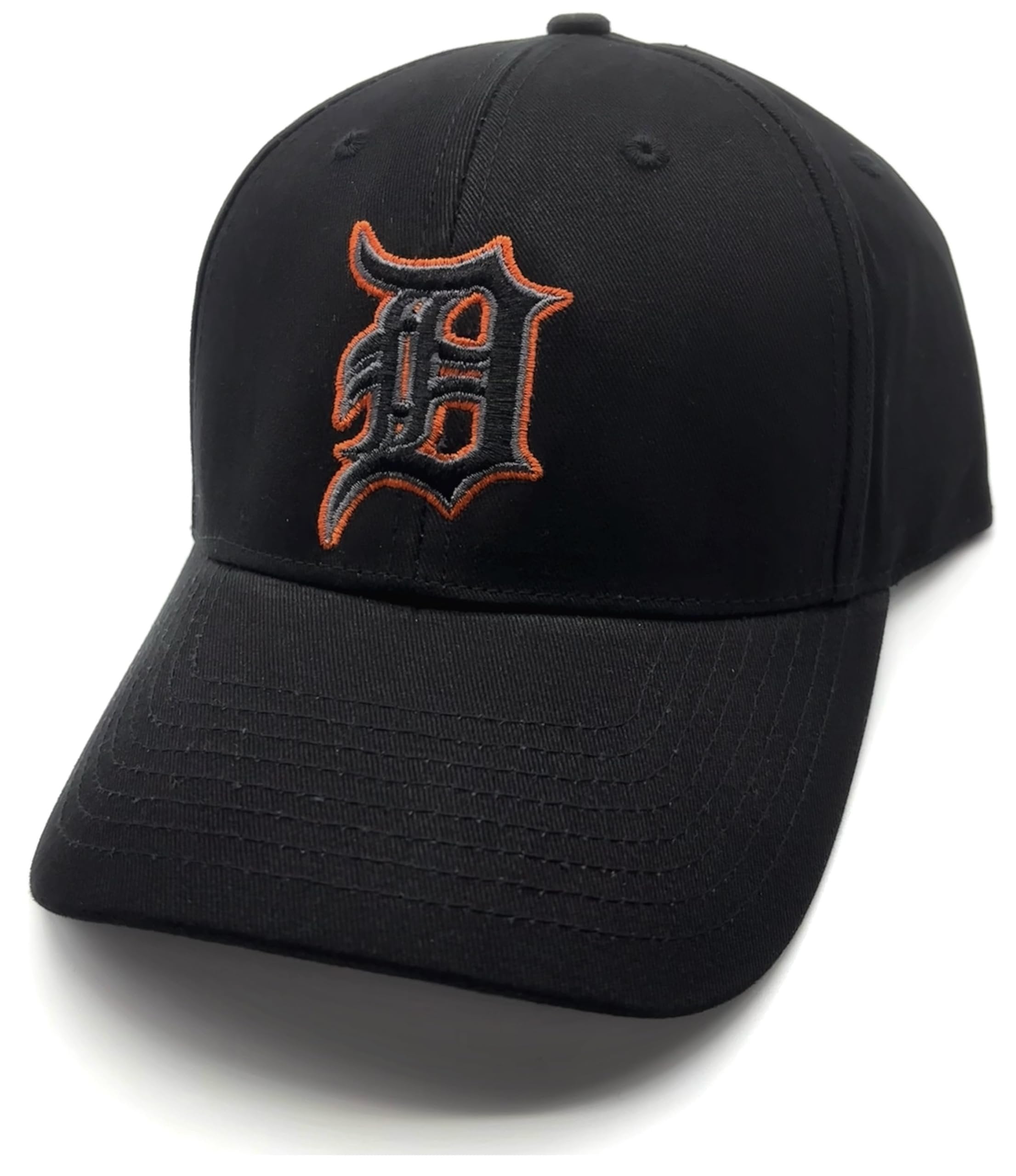 Officially Licensed Detroit Baseball Black MVP Hat Classic Primary Team Logo Adjustable Embroidered Structured Cap Multicolor