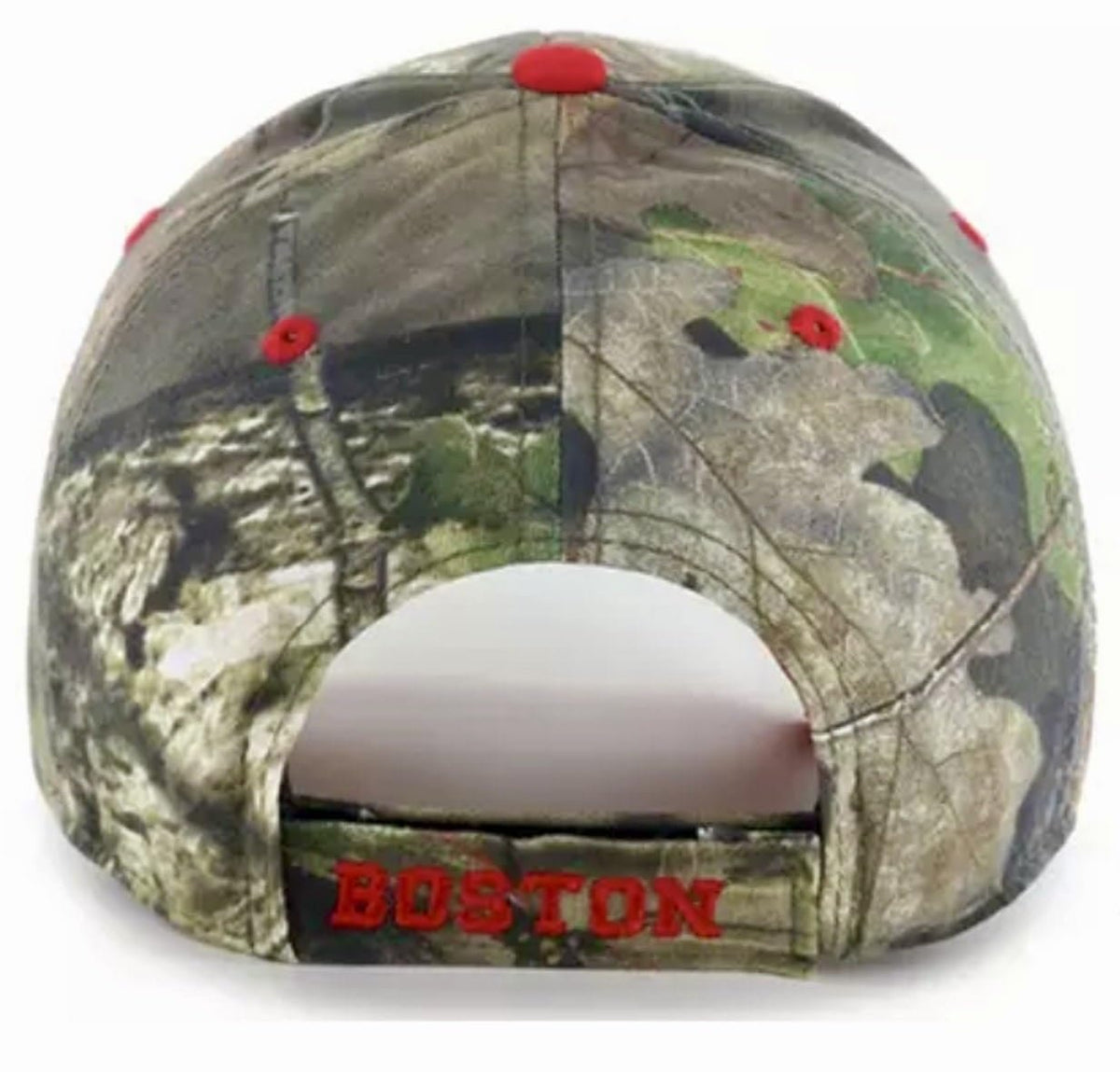 Officially Licensed Boston Red Sox Baseball Camouflage Hat Classic Red/White Team Logo Adjustable MVP Structured Embroidered Cap