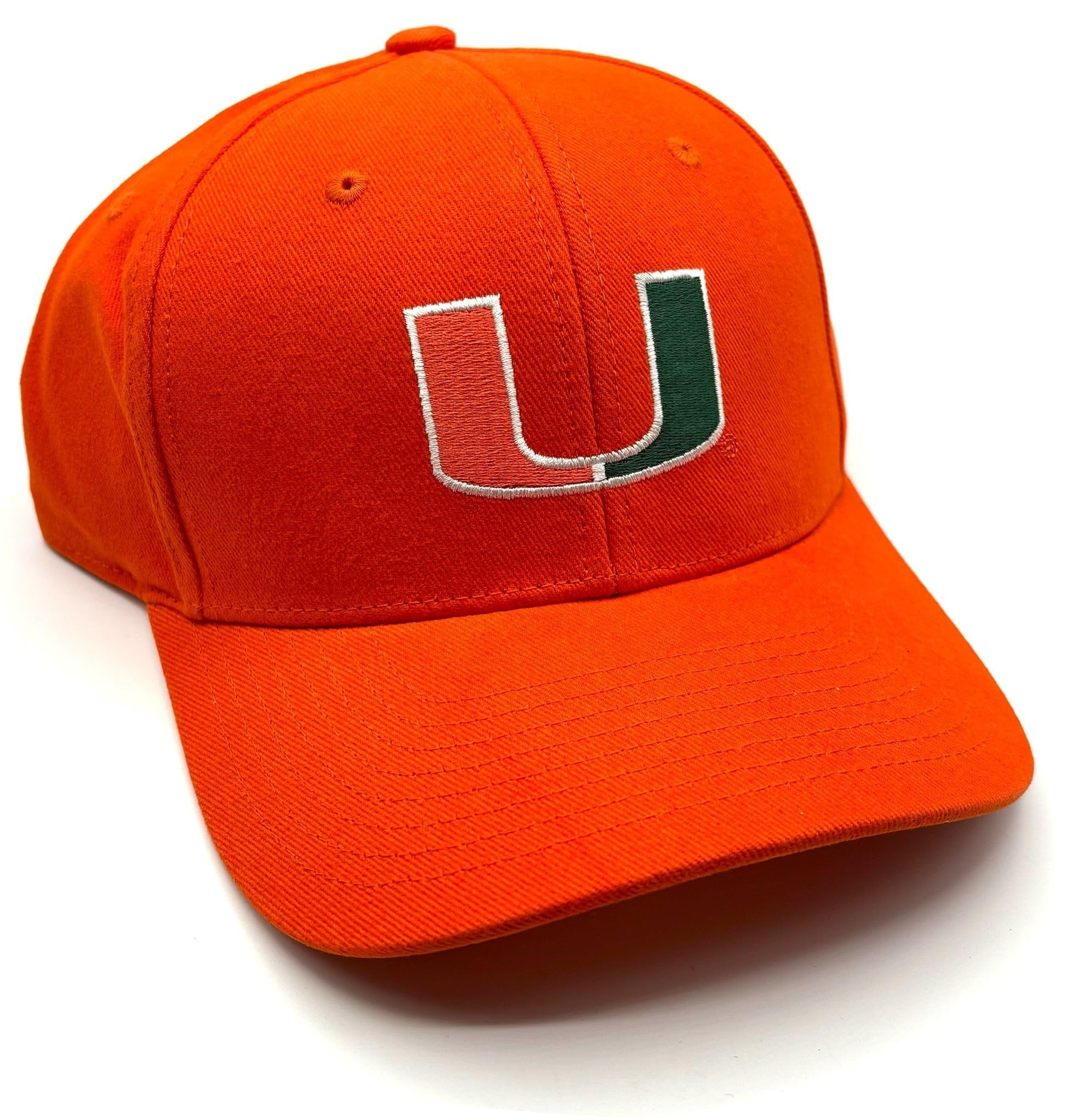 Officially Licensed University of Miami Hurricanes Orange MVP Hat Classic Team Logo Adjustable Embroidered Structured Baseball Sports Cap