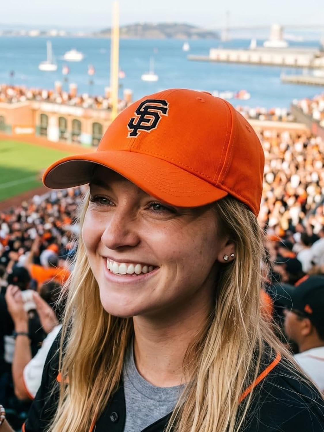 Officially Licensed San Francisco Giants Orange MVP Hat Classic Embroidered SF Logo Adjustable Structured Sports Cap