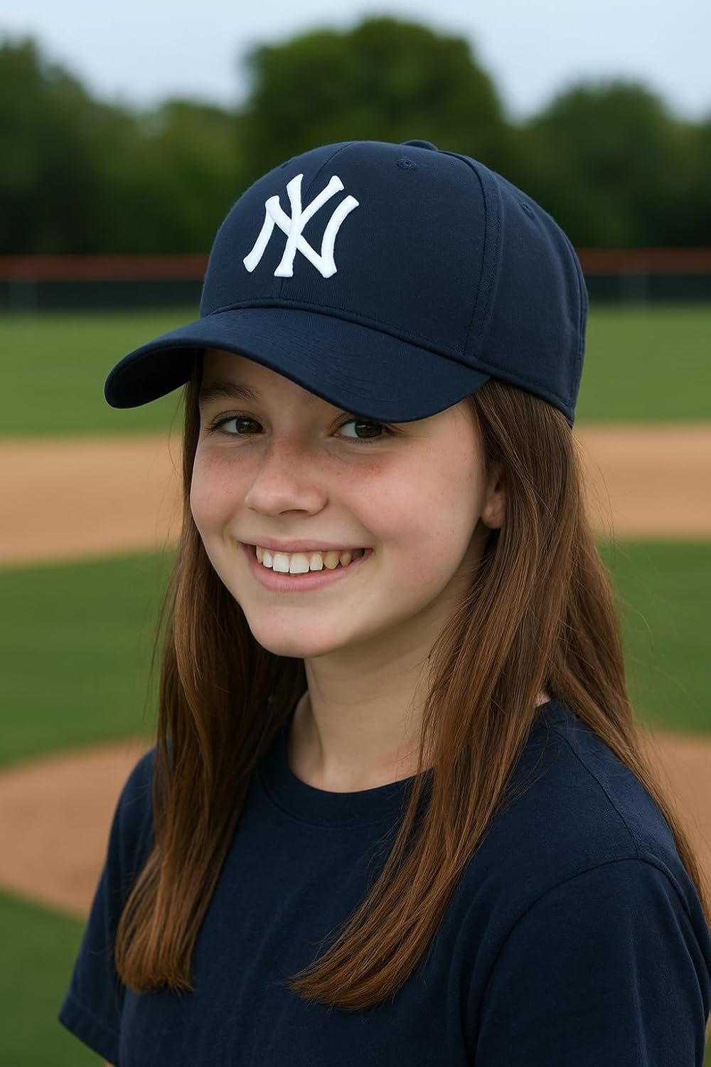 Officially Licensed New York Yankees Youth Boys Girls Navy Hat Classic MVP Adjustable NY Embroidered Logo Sports Cap