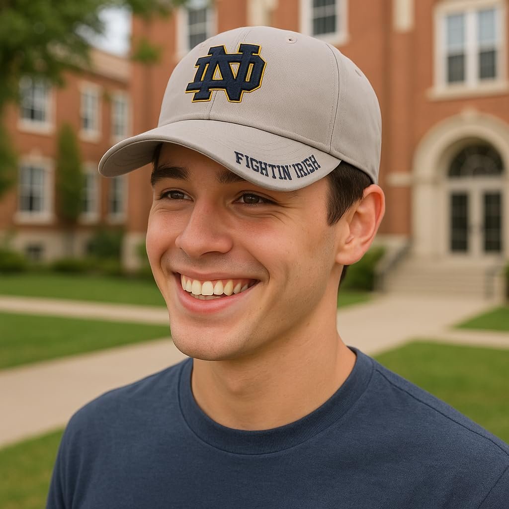 Officially Licensed Notre Dame Hat Classic Relaxed Fit Adjustable Irish Team Logo Embroidered Cap