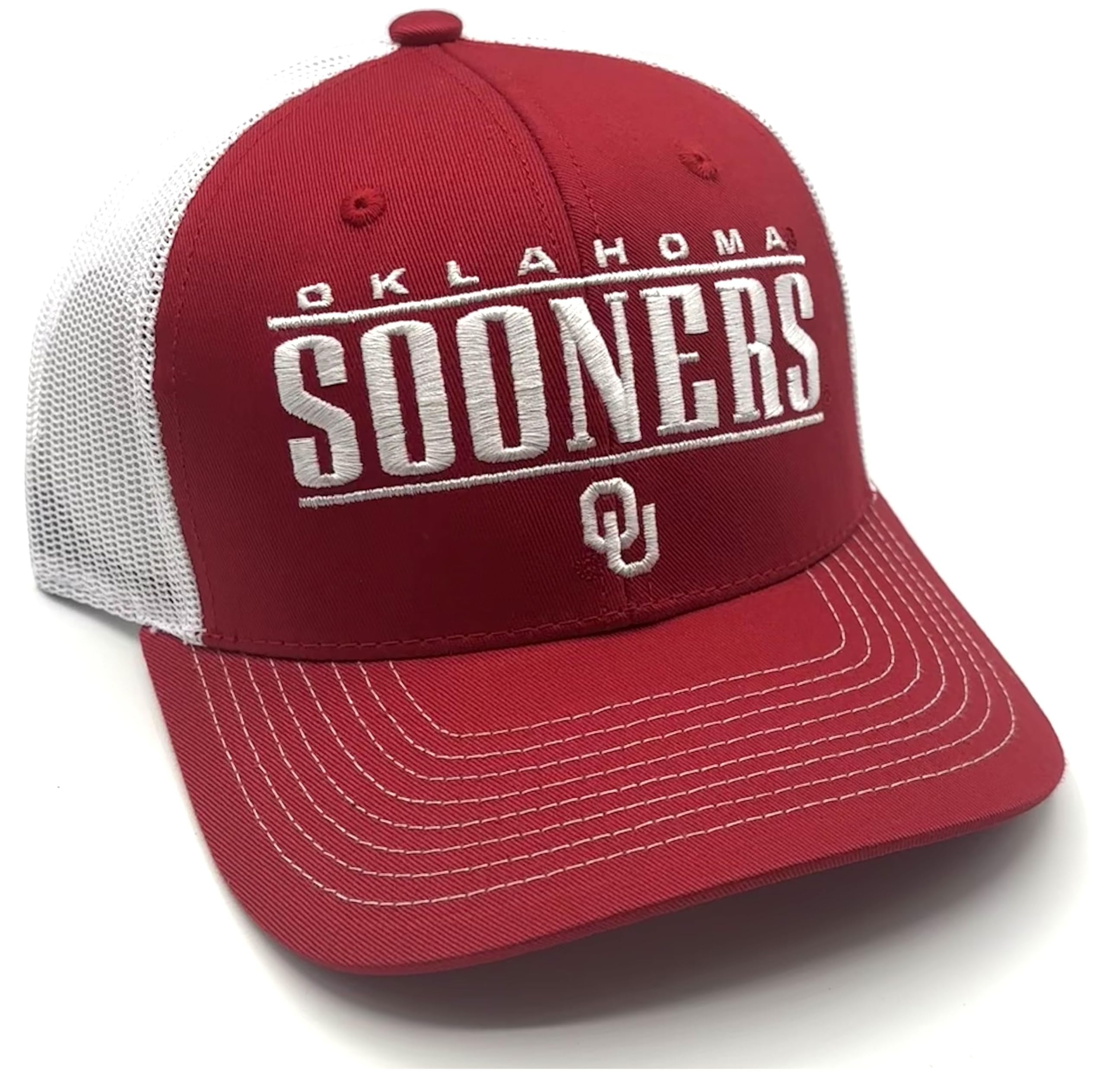 Officially Licensed Oklahoma University Mesh Trucker MVP Hat Classic Primary Team Logo Adjustable Embroidered Snapback Baseball Cap
