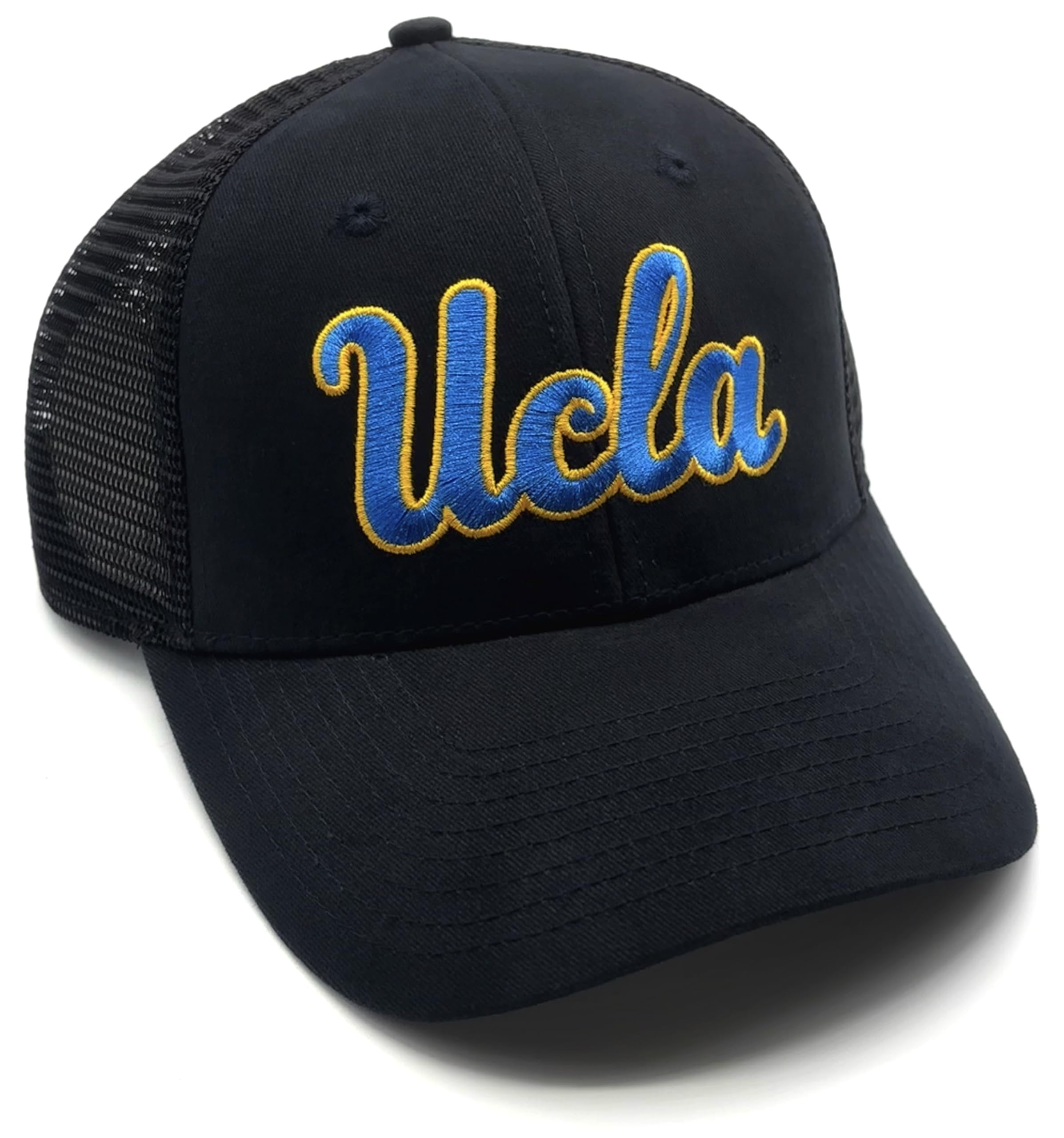 Officially Licensed University California Black Mesh Trucker MVP Hat Classic Edition Embroidered Team Logo Adjustable Structured Snapback Bruins Sports Cap