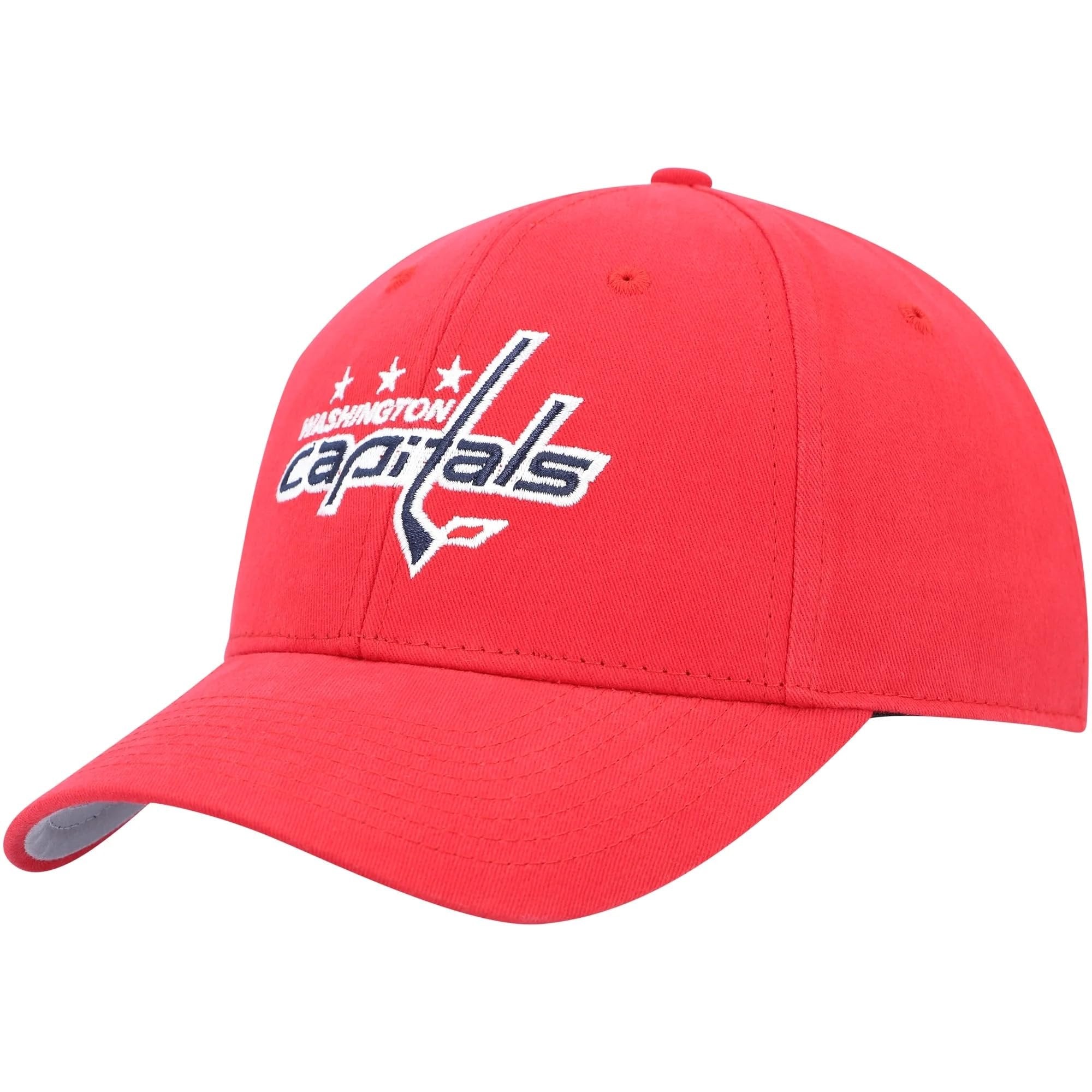 Officially Licensed Washington Hockey Hat Classic Home Team Logo MVP Adjustable Red Structured Cap