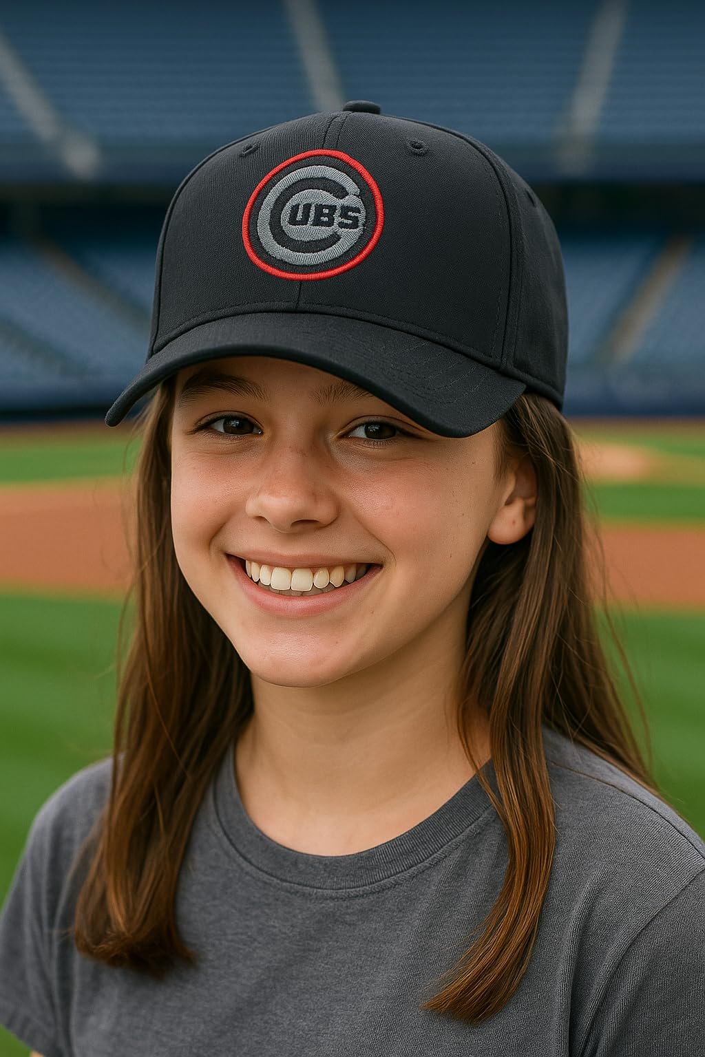 Officially Licensed Chicago Youth Boys Girls Baseball Hat Classic Edition Kids MVP Adjustable Embroidered Team Logo Cubs Black Cap