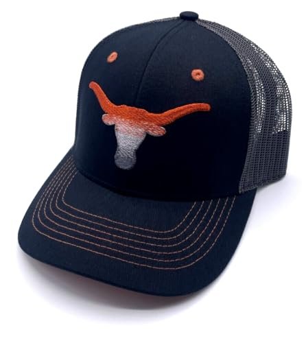 Officially Licensed Texas University Two-Tone Hat Adjustable Mesh Trucker Classic Team Logo Embroidered Cap (Multicolor)