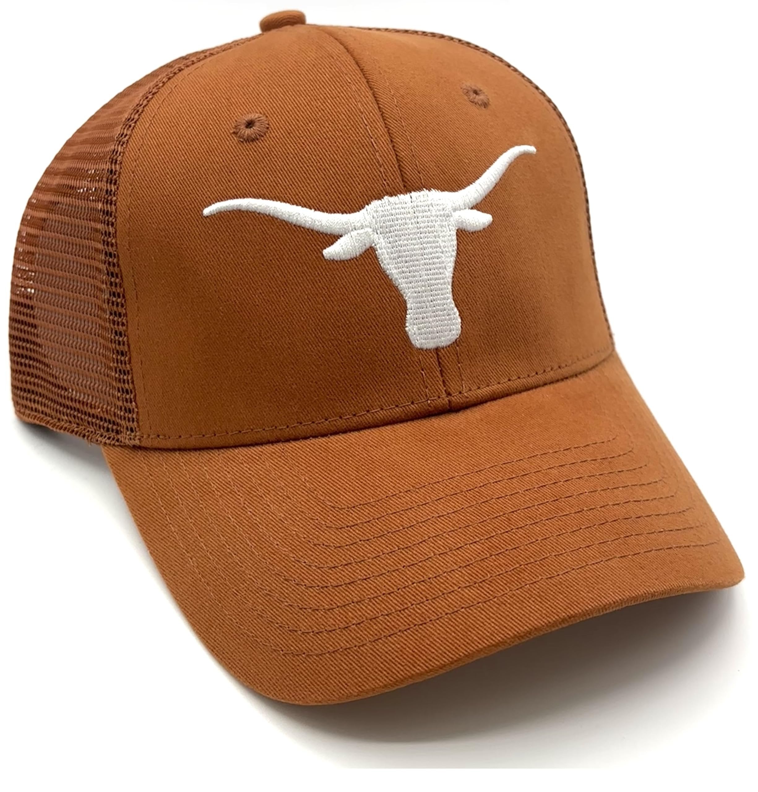Officially Licensed Texas University Mesh Trucker Orange/White MVP Hat Classic Adjustable Embroidered Primary Team Logo Structured Snapback Baseball Sports Cap