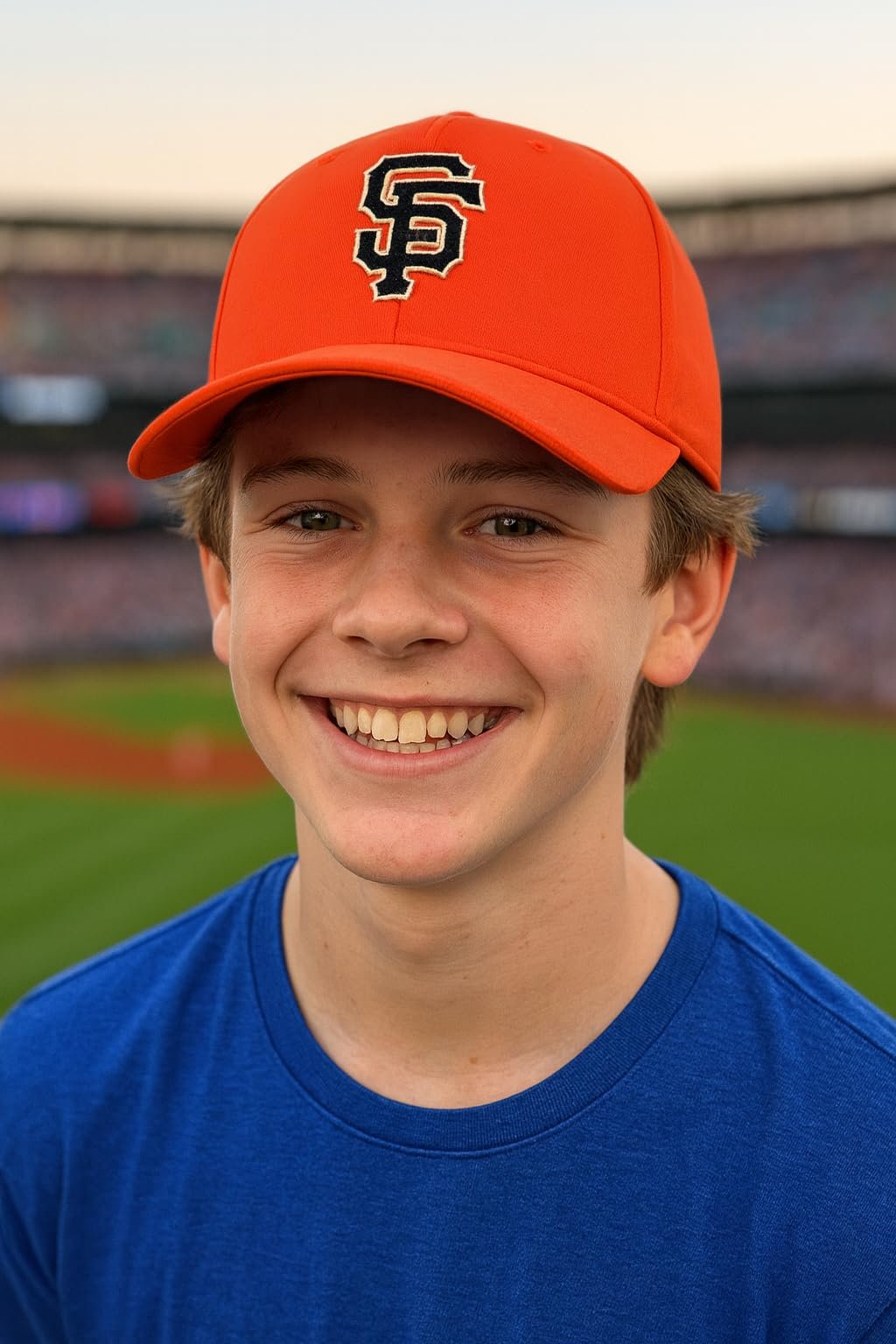 Officially Licensed San Francisco Giants Youth Boys Girls Baseball Hat Classic Orange MVP Adjustable Embroidered SF Home Team Logo Structured Kids Sports Ball Cap